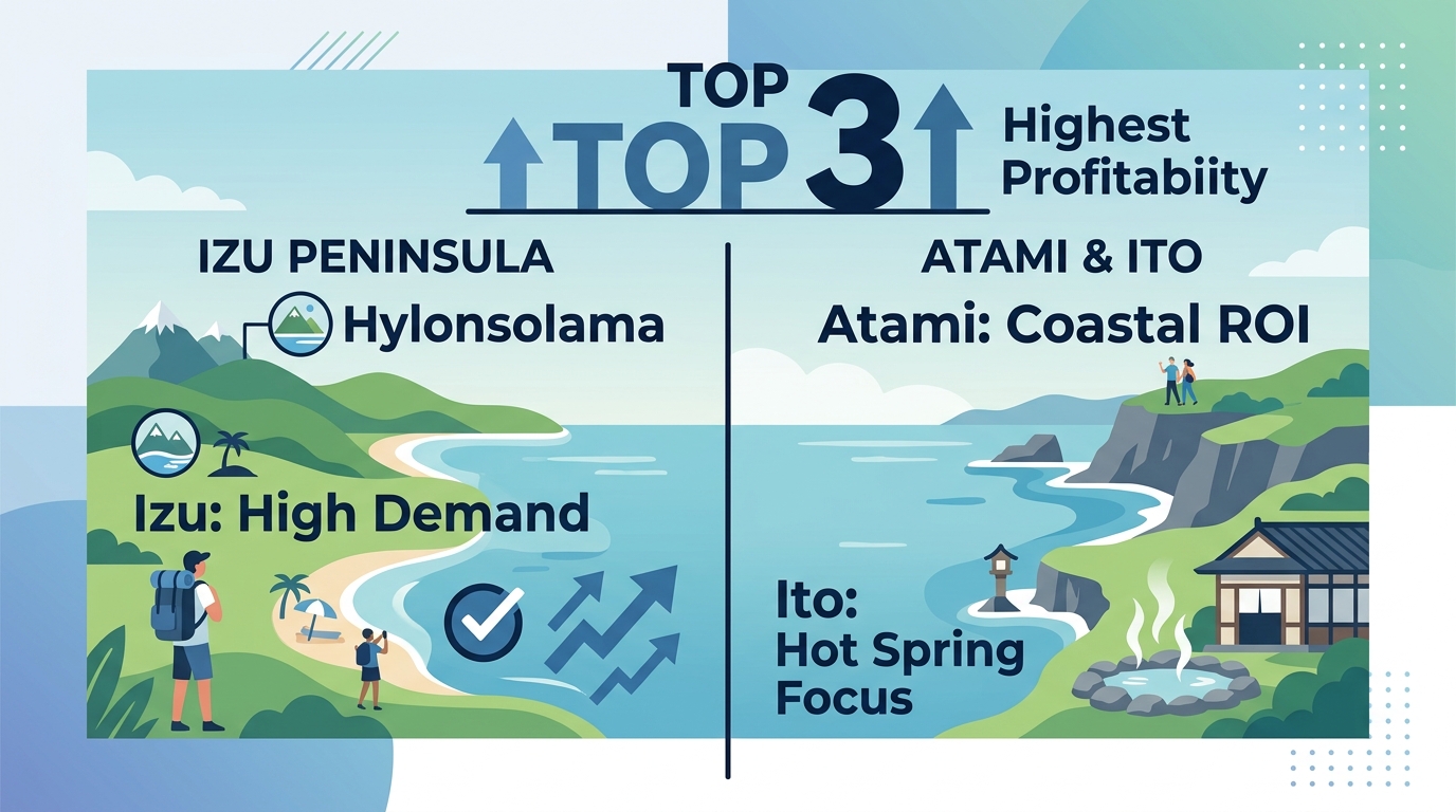 Which Shizuoka regions offer the highest profitability for Airbnb management?