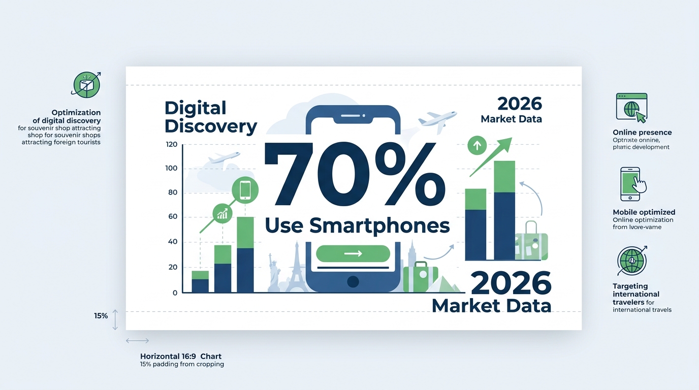 How can you optimize digital discovery to attract foreign tourists to souvenir shops?