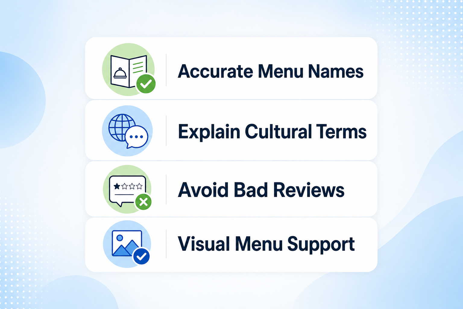 Why is manual Google Business Profile English optimization necessary for menus and service descriptions?