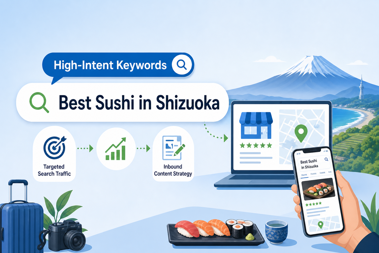 What high-intent English keywords and content strategies attract more inbound tourists to your location?