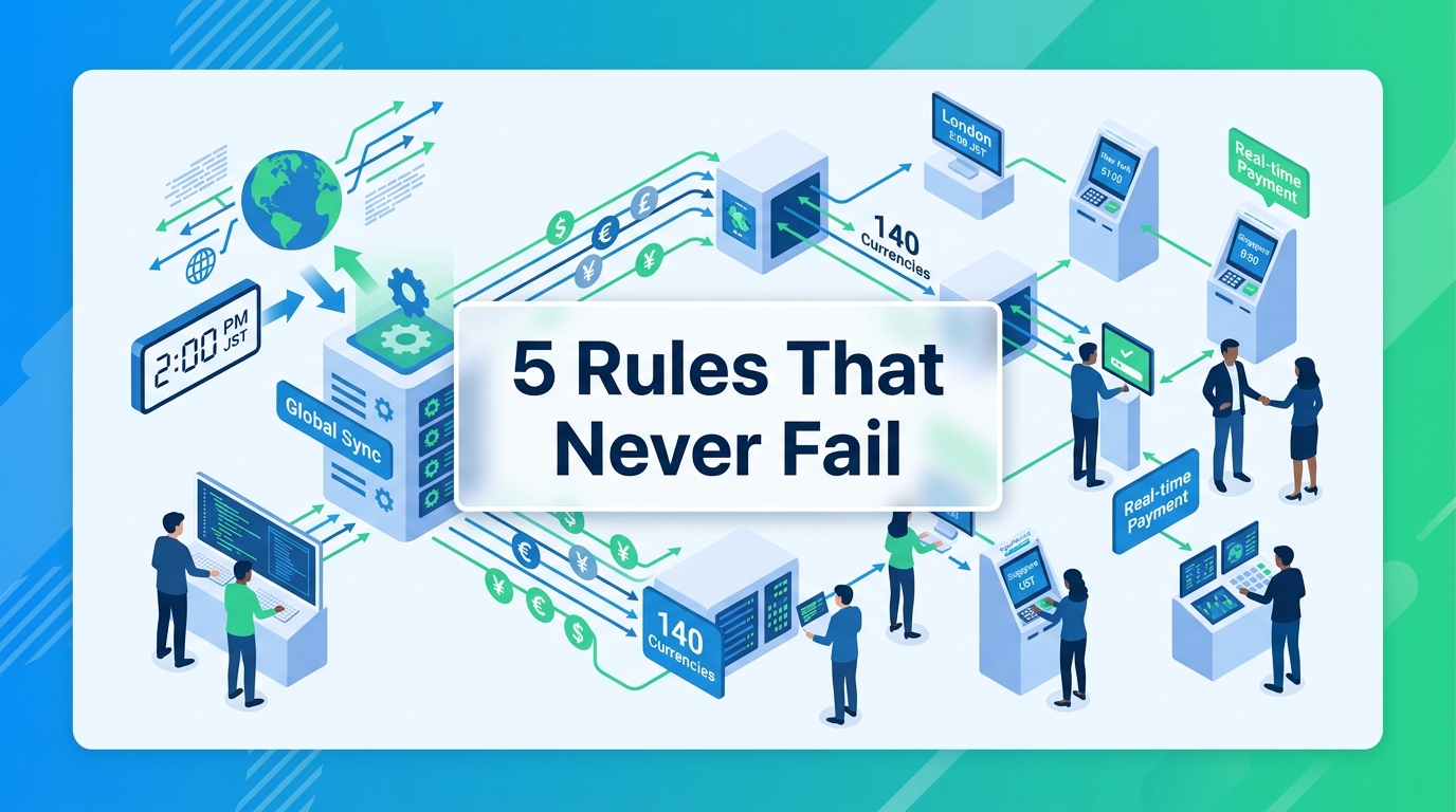 How do you synchronize timezones and global payment standards during implementation?
