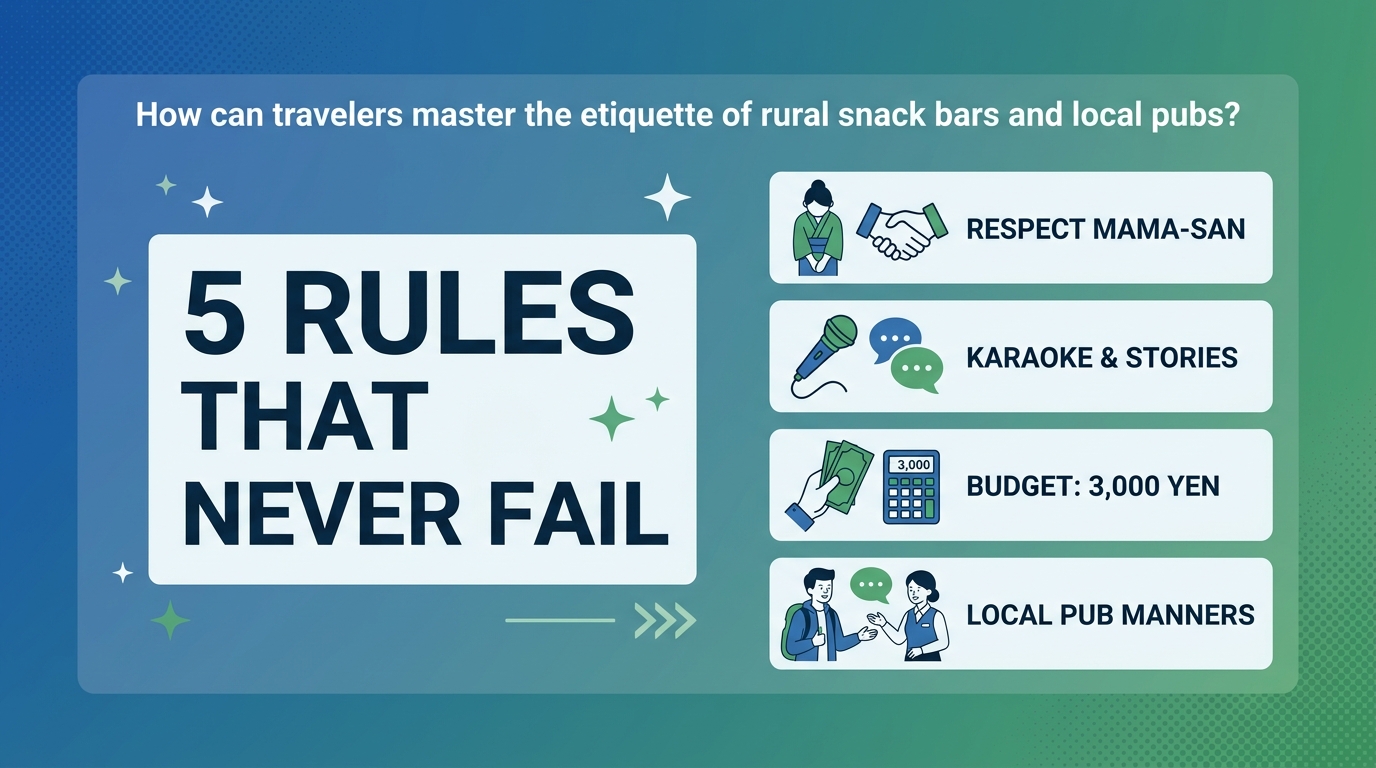 How can travelers master the etiquette of rural snack bars and local pubs?