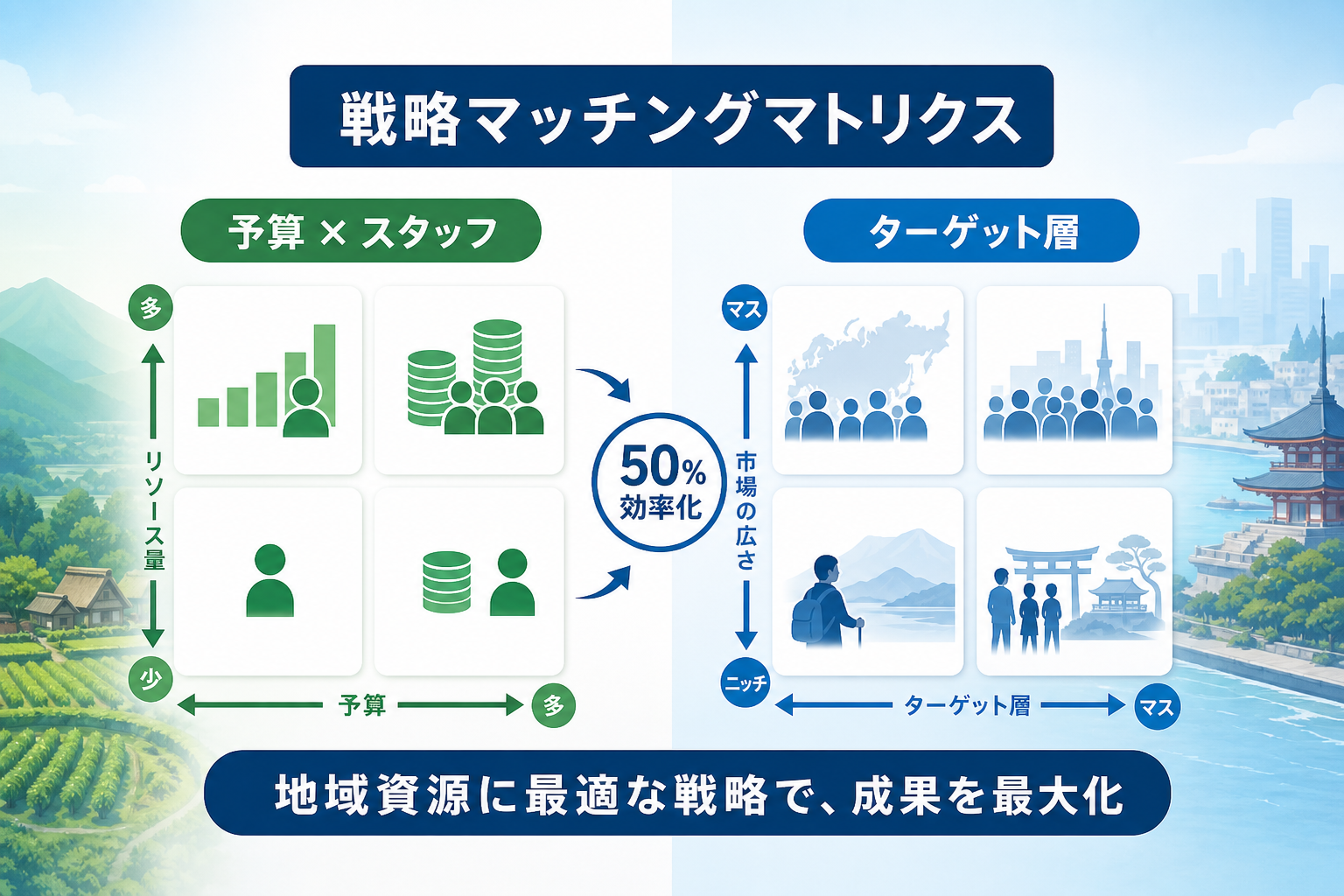 How does the Strategy Matching Matrix align marketing tactics with your regional resources?