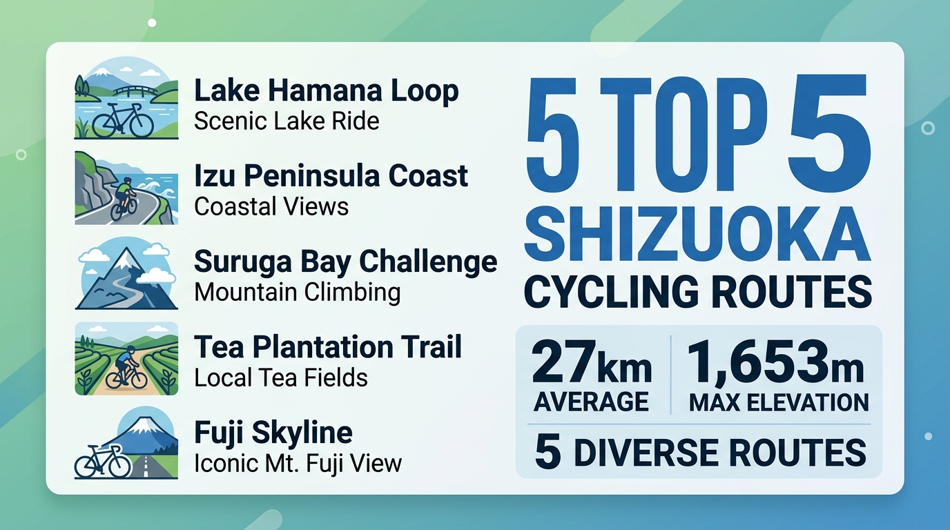 Which Shizuoka cycling routes offer the most iconic views of Mt. Fuji?