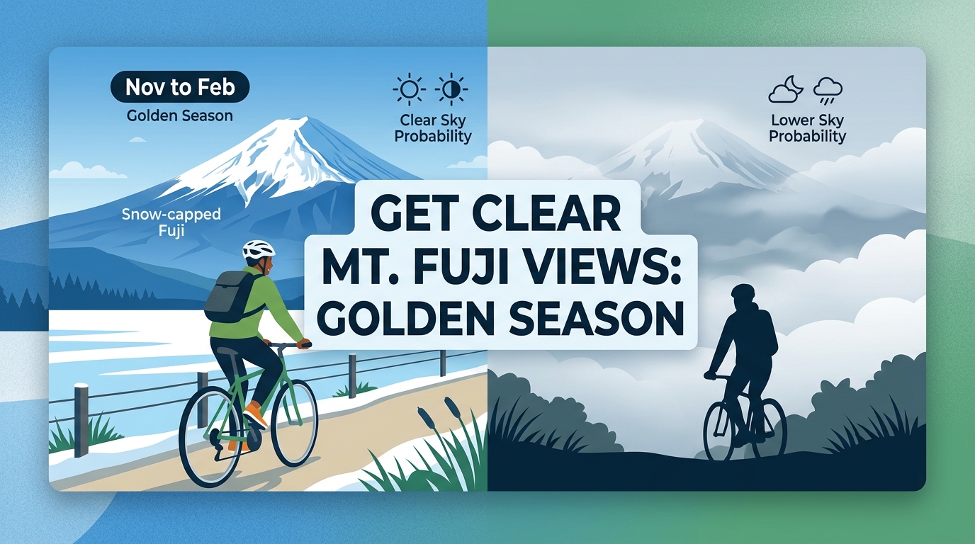 When is the best time to book Shizuoka cycling tours for clear Mt. Fuji views?