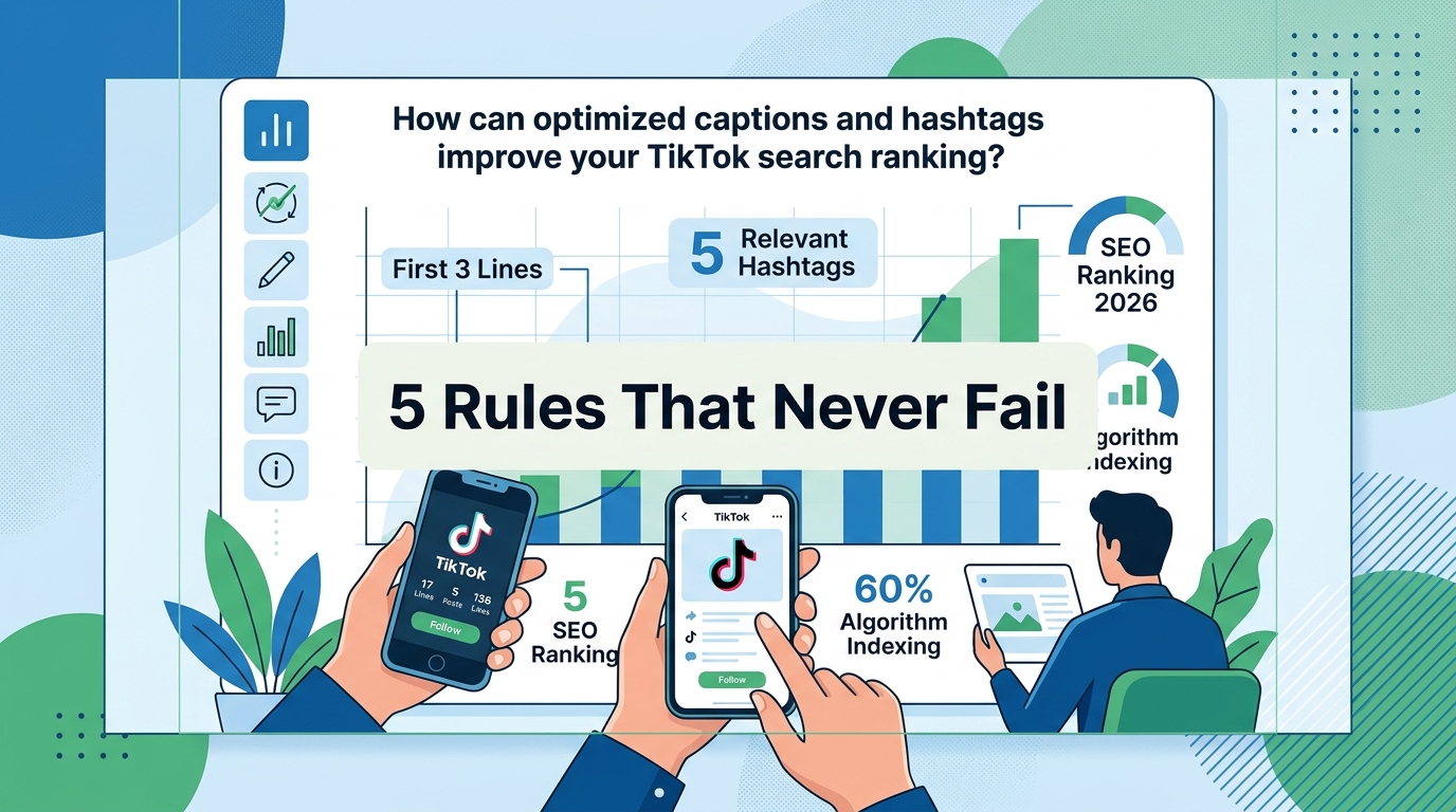How can optimized captions and hashtags improve your TikTok search ranking?